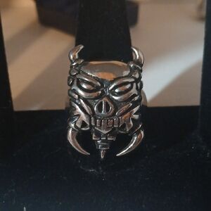 Stainless Steel Silver Skull Bug Ring